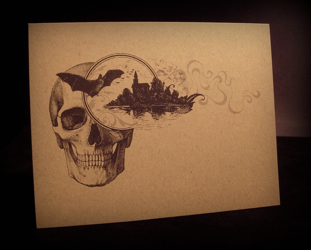Hollows Eve Skull - Greeting Card