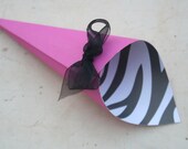 Hot Pink and Zebra Party Favor Cones