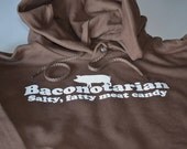 Bacon Lover Baconotarian funny bacon hoodie sweatshirt men women kids geekery clothing warm brown geek foodie gift for father husband son
