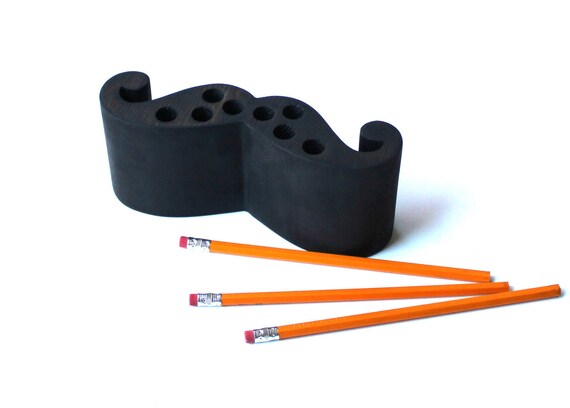 MUSTACHE PENCIL HOLDER / Pen Holder / Black / Other Colors Available