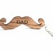 MUSTACHE KEYCHAIN / Wood Burned Personalization