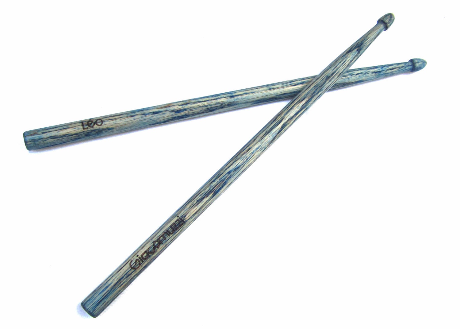 DRUMSTICKS FOR KIDS / Woodburned Personalization / Sapphire Blue / Pick Your Color