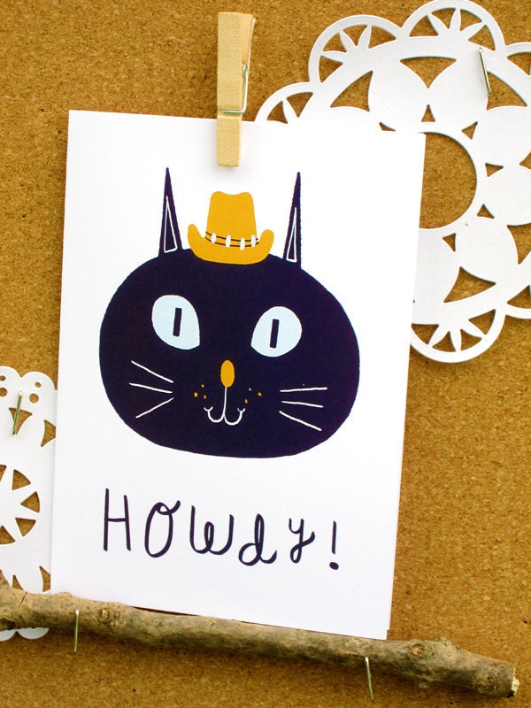 Howdy Cat Card