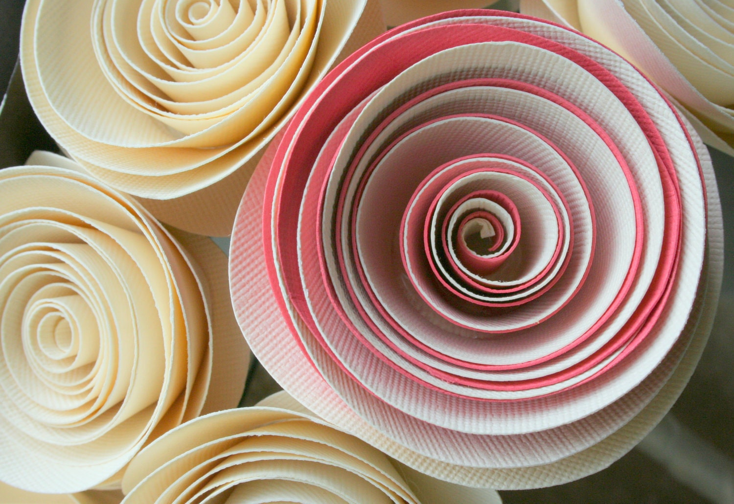 Romantic Paper Flower Ivory Bridal Bouquet