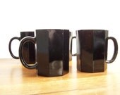 Black Arcoroc Octime Mugs