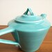 Harlequin Teapot  Turquoise Fiesta