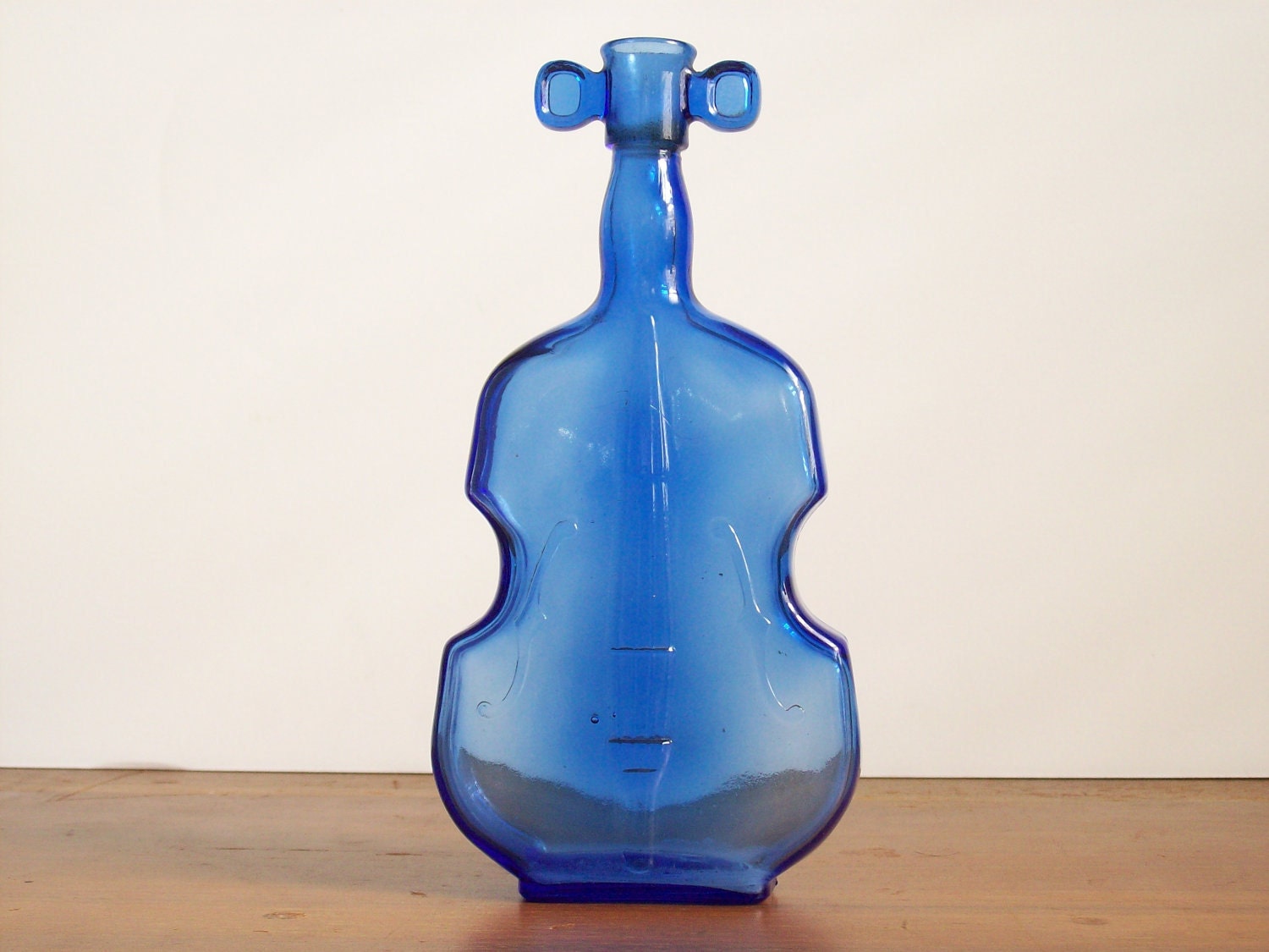 Vintage Cobalt Blue Bottle - Figural - Violin