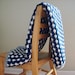 Vintage Crocheted Blanket, Navy and White, Nautical, Afghan