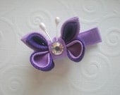 Dark Orchid and Deep Purple Kanzashi Butterfly Hair Clip