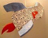 Americana Rocket  Piñata (red, white and blue, party size, and pre-filled)