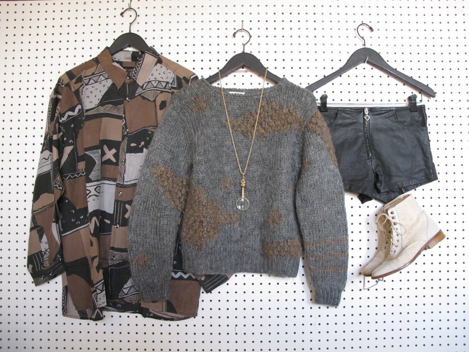 silk / 90s / oversize / graphic blouse