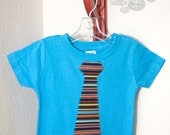 The Korben - 18M turquoise T with brown stripe tie