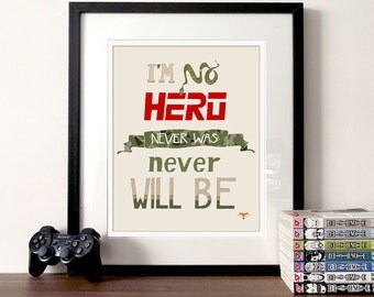 Gaming quote hand drawn Metal Gear Solid print A3