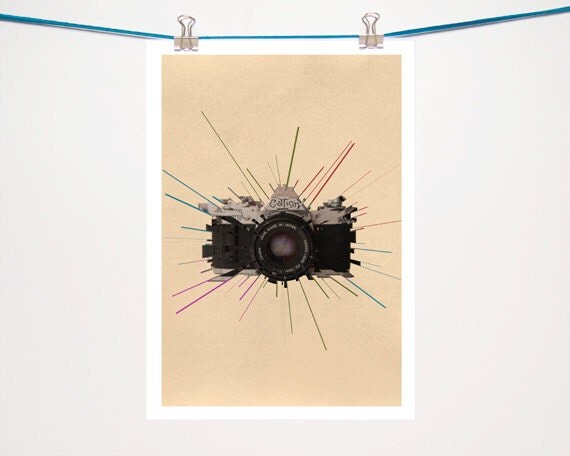 Photography A3 poster print vintage Canon Camera 35mm SLR