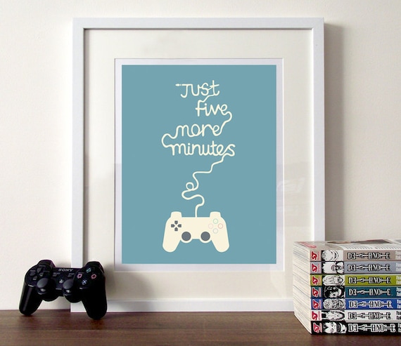 Illustration quote poster print A3 Gaming - choose your colour
