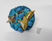 Big RING BOHEMIAN Gypsy Blue Coral Vintage starfish Sea shabby chic Turquoise costume jewelry store sale Etsy