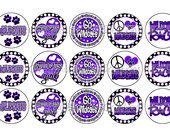 Wildcats INSPIRED Purple & Black School Spirit Sports Team Bottle Cap Images 4x6 Printable Bottlecap Collage INSTANT DOWNLOAD