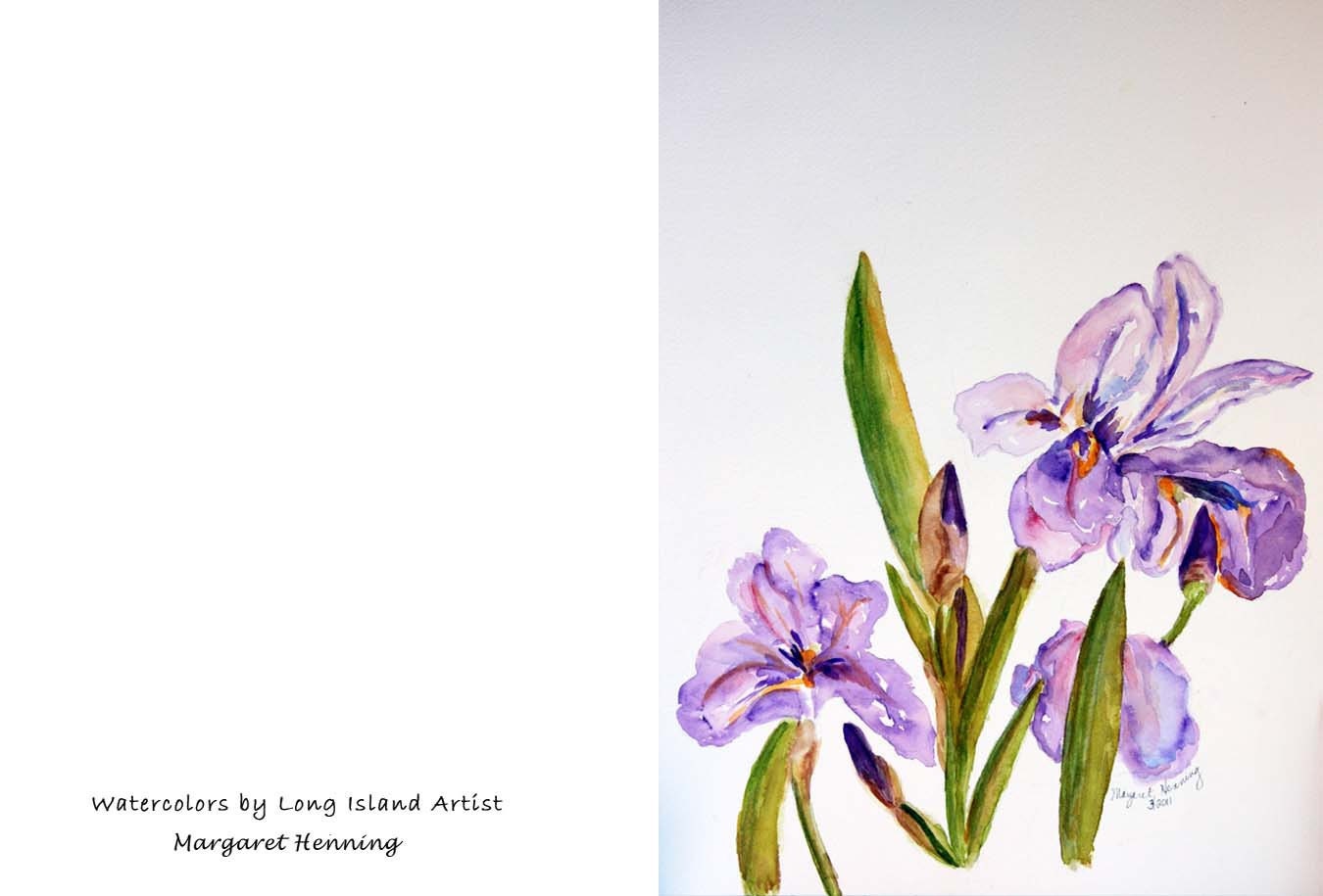 Iris Greeting Card Giclee of Original Watercolor
