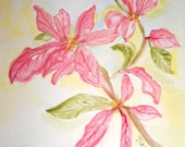 Pointsettia Original Watercolor Painting