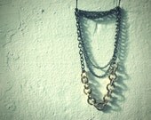 Kiilto Necklace - Long Unique multi chain Vintage Golden links and Antique Brass Chain
