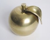 Vintage Brass Apple Paperweight