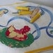 Hanky Country Theme Vintage, Hen and Chick, Corn, Farm Kitchen Decor, 1950's Handkerchief, Country Kitchen