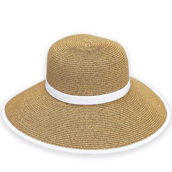 French Laundry Beach Hat Natural with White Band - marshmallowdream
