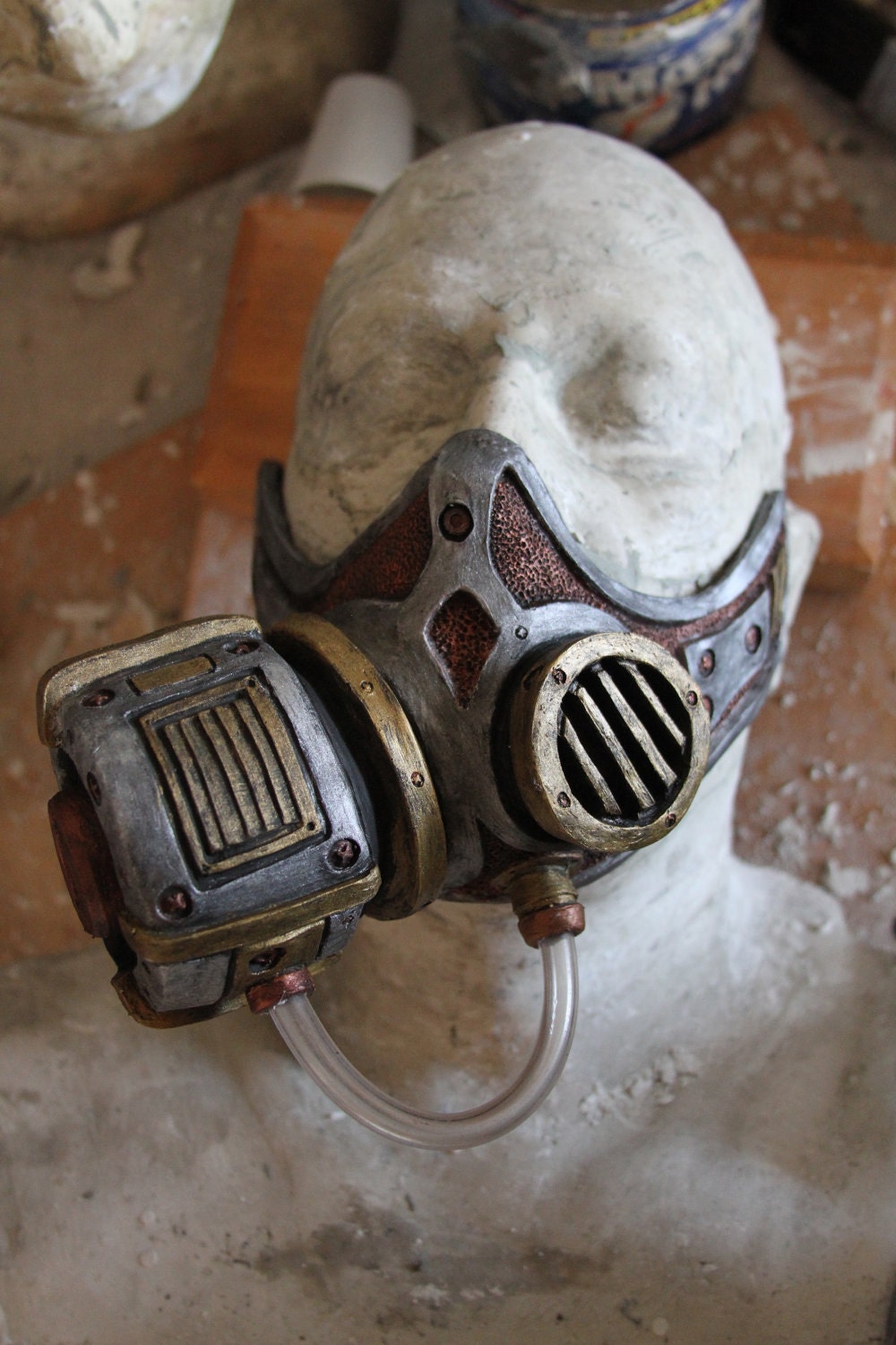 Steampunk Froggle gas mask attachment cosplay latex