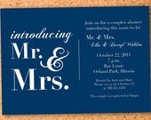 new mr.&mrs. couples shower invite custom printable--5x7 digital file