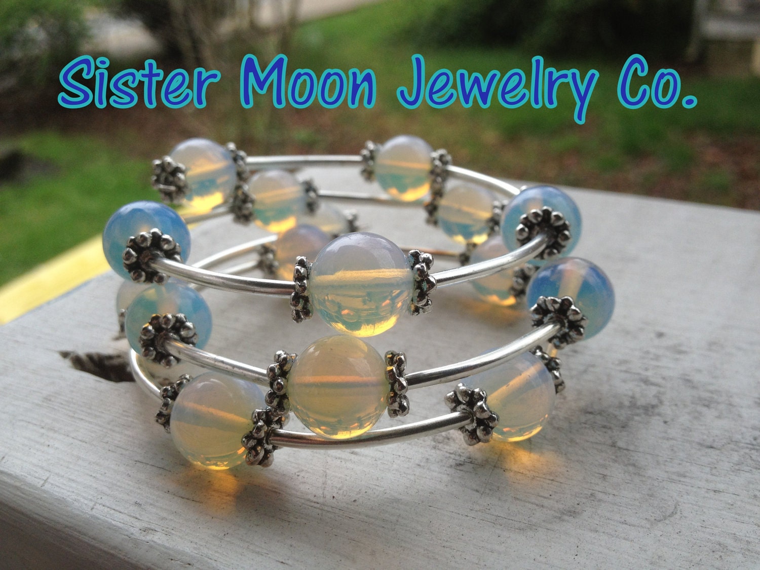 Moonstone and Silver Wrap Bracelet POSITIVELY GLOWS Beyond Beautiful