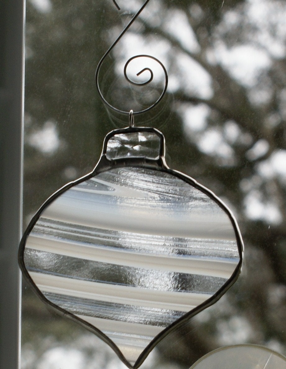White Baroque "Round" Ornament for your Christmas Tree or Holiday Package Embellishment