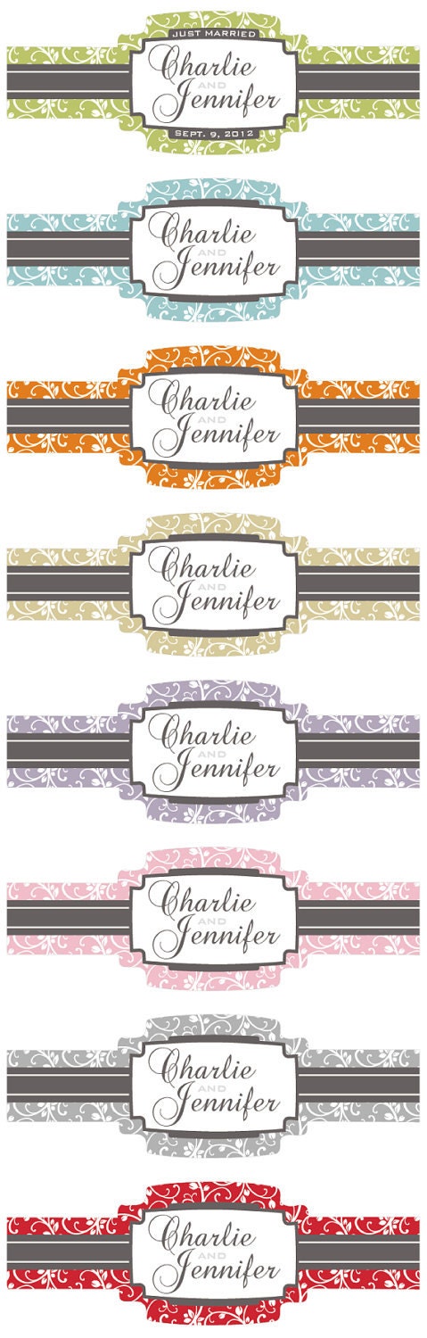 48 Wedding Cigar Bands - Custom Printed Labels - Leafy Crest