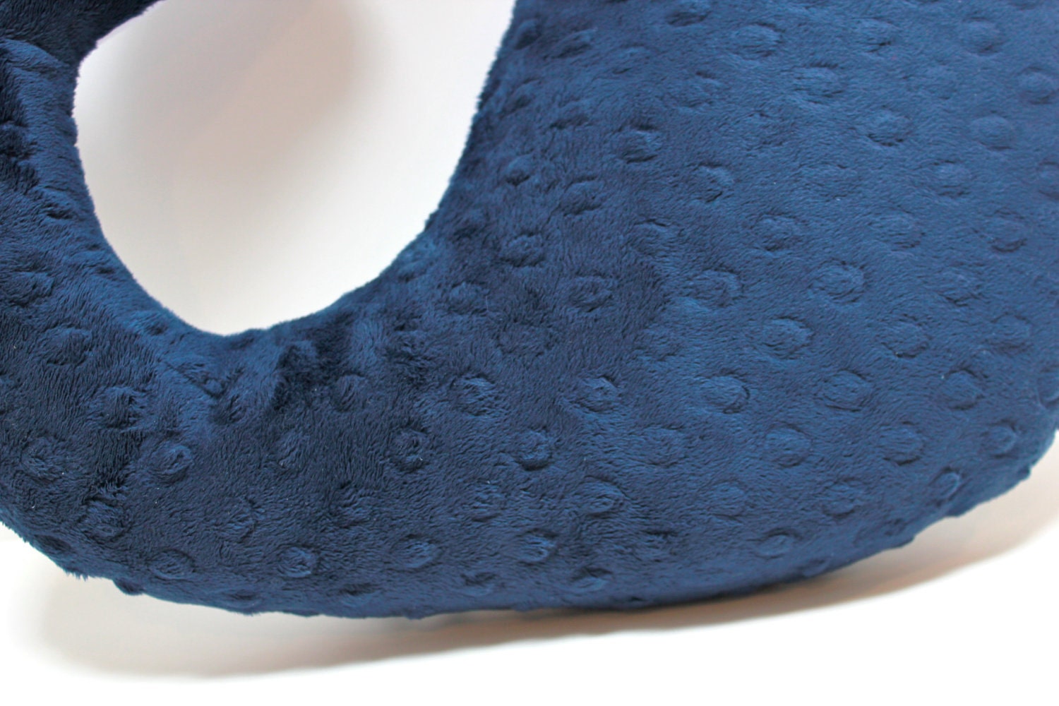 Navy white WHALE pillow - nursery toy nautical plushie - minky anchor boat beach - baby shower decor