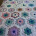 Vintage 1950s handmade quilt Grandmothers Flower Garden design