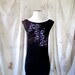 Amulet calligraphy with geometric pattern Women's black tunic