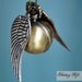 Enchanted Golden Snitch WATCH necklace silver Double side wings