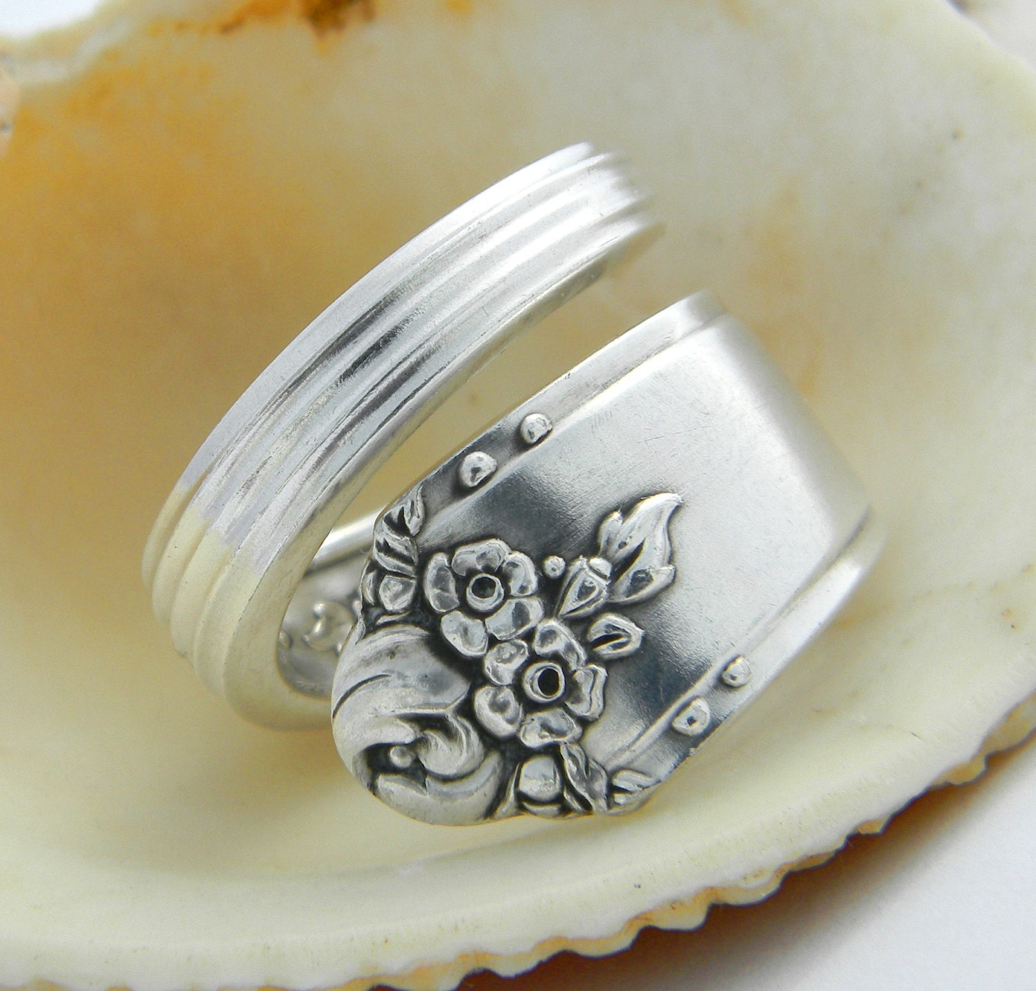 Antique Spoon Ring - Sweet Briar 1948 - Silverware Jewelry
