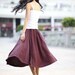 Comfortable Deep Red Elastic Waist Skirt For Autumn - NC168