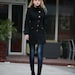 Black Coat Fitted Military Jacket Winter Wool Jacket Casual Cashmere Women Coat - Custom made - NC261