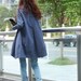 Spring Dress Long Sleeve Dress Shirt Loose Fitting Blouse Long Shirt Dress in Grey Blue - NC326