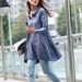 Spring Dress Long Sleeve Dress Shirt Loose Fitting Blouse Long Shirt Dress in Grey Blue - NC326