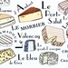 French Kitchen Art home decor - Art Print 'French Cheeses' 8x10 art print Typographic print Gourmet cheese lover