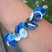 Button Bracelet, Blue Jean, Light Blue, Denim Blue, Button Jewelry