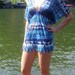 Blue tie dye swimsuit cover-up
