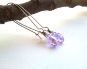 Amethyst Earrings. Purple Swarovski Crystal Tear Drop Earrings. Wedding Jewelry. Bridal  Earrings