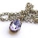 Amethyst Necklace. Purple Amethyst Swarovski Crystal Pendant On A Chain Necklace.