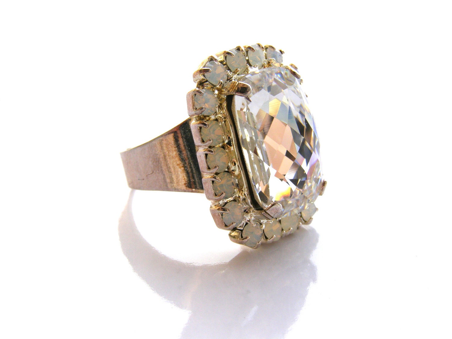 Swarovski Crystal Ring, Bridal Ring, Wedding Jewelry