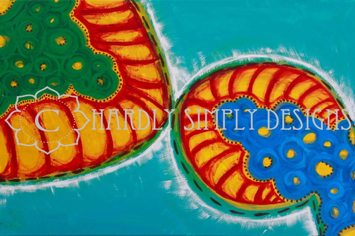 Large Abstract Modern Art, Giclee Painting Print, (12x18),  Bright Bold, Teal, Turquoise, "Until We Meet Again", Wall Decor
