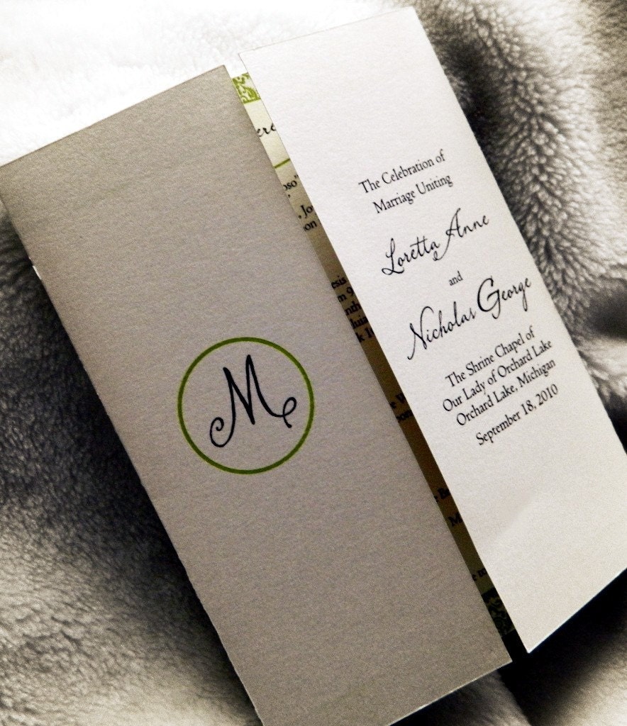 SET OF 25 Brocade - Gate Folded Style Wedding Programs custom colors available