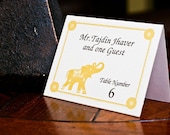 SET OF 25 Elegant Elephant Place Cards - Tented Style custom colors available